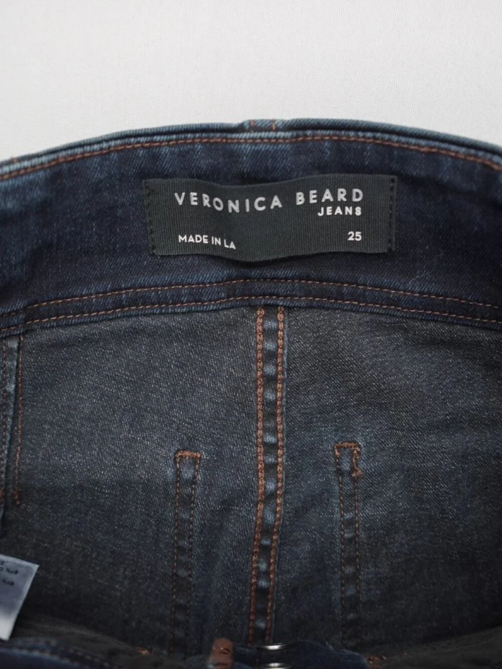 Veronica Beard Beverly Skinny Flare High Rise Jeans in Dark Ink 25 - Picture 6 of 12